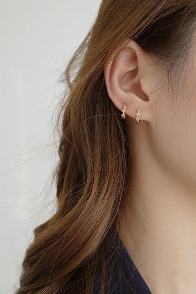 Danielle - Zircon huggie hoop earring