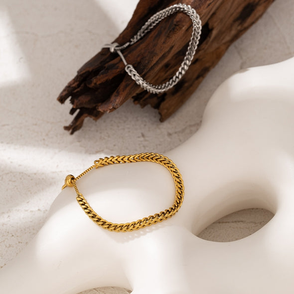 Harika - 18k gold plated braided chain bracelet