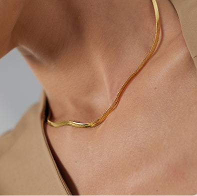 Gabriel - 18k gold plated stainless steel snake chain necklace