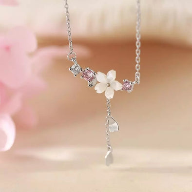 Erin - Zircon floral earring & necklace