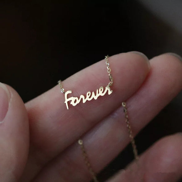 Kate - 14k gold plated 925 sterling silver "forever" pendant necklace