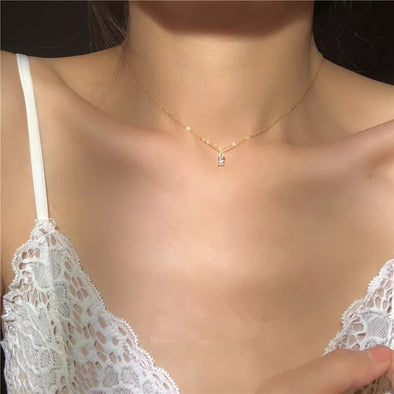 Carmen - 14k gold plated zircon pendant necklace