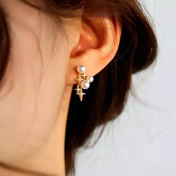 Liliana - Pearl&star stud earring
