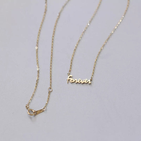 Kate - 14k gold plated 925 sterling silver "forever" pendant necklace