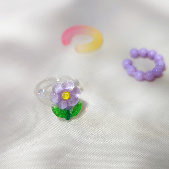 Hana - Cute flower ear cuff set