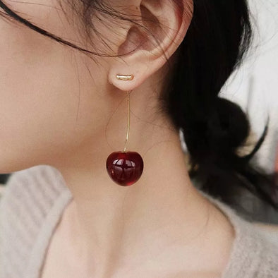 Bonnie - Cherry statement stud earring