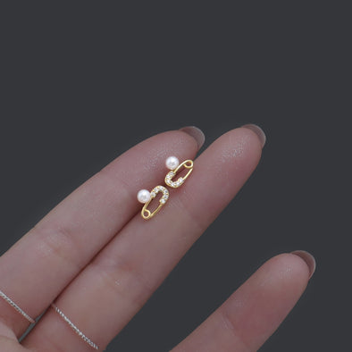Noah - 14k gold plated 925 sterling silver paper clip stud earring
